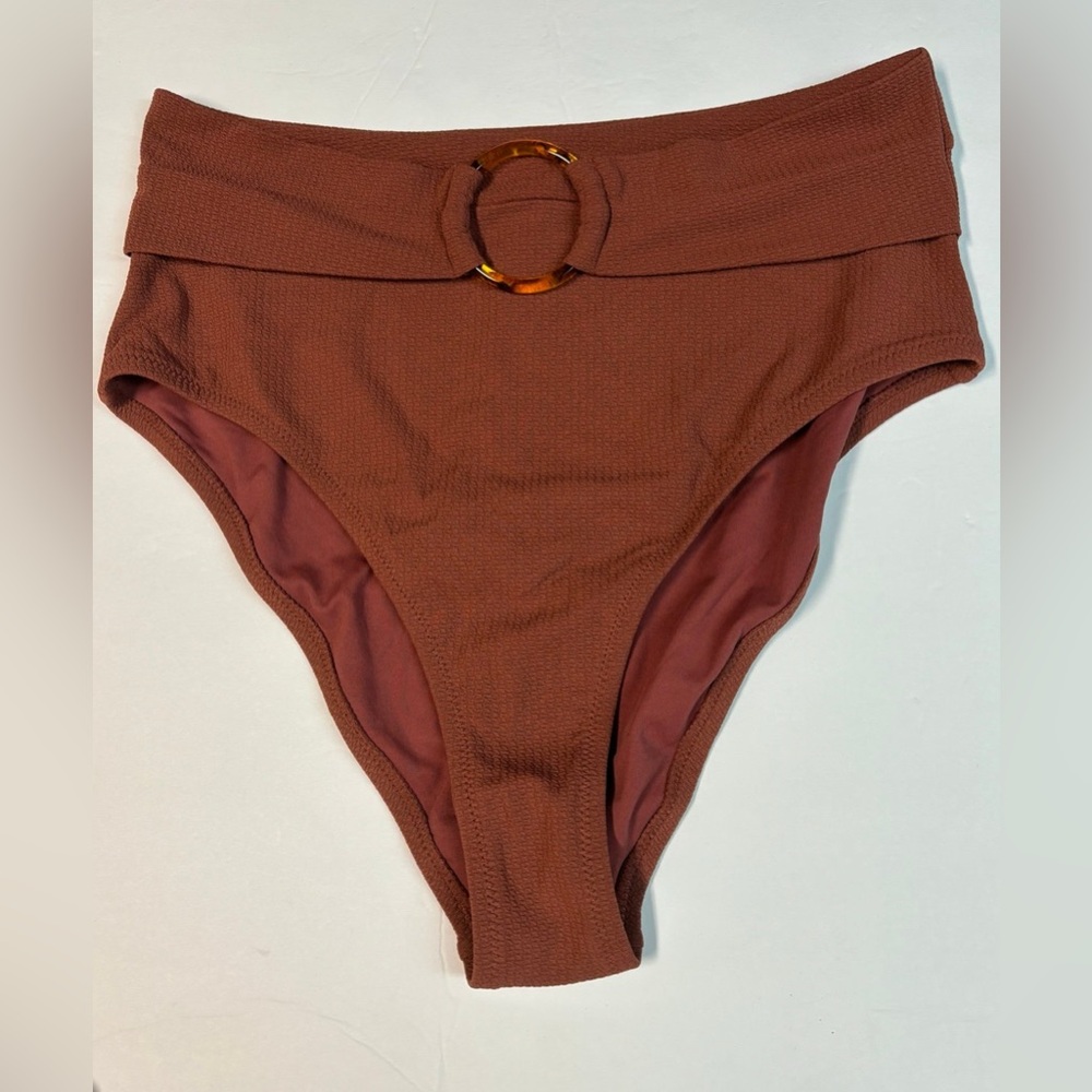 New Cupshe Brown Bikini Swim Bottoms Size Medium High Waist
